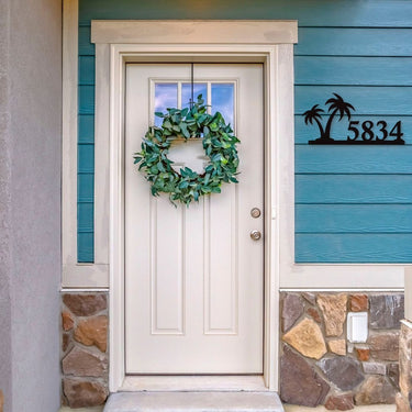 Personalized Palm Tree House Number Address Metal Sign